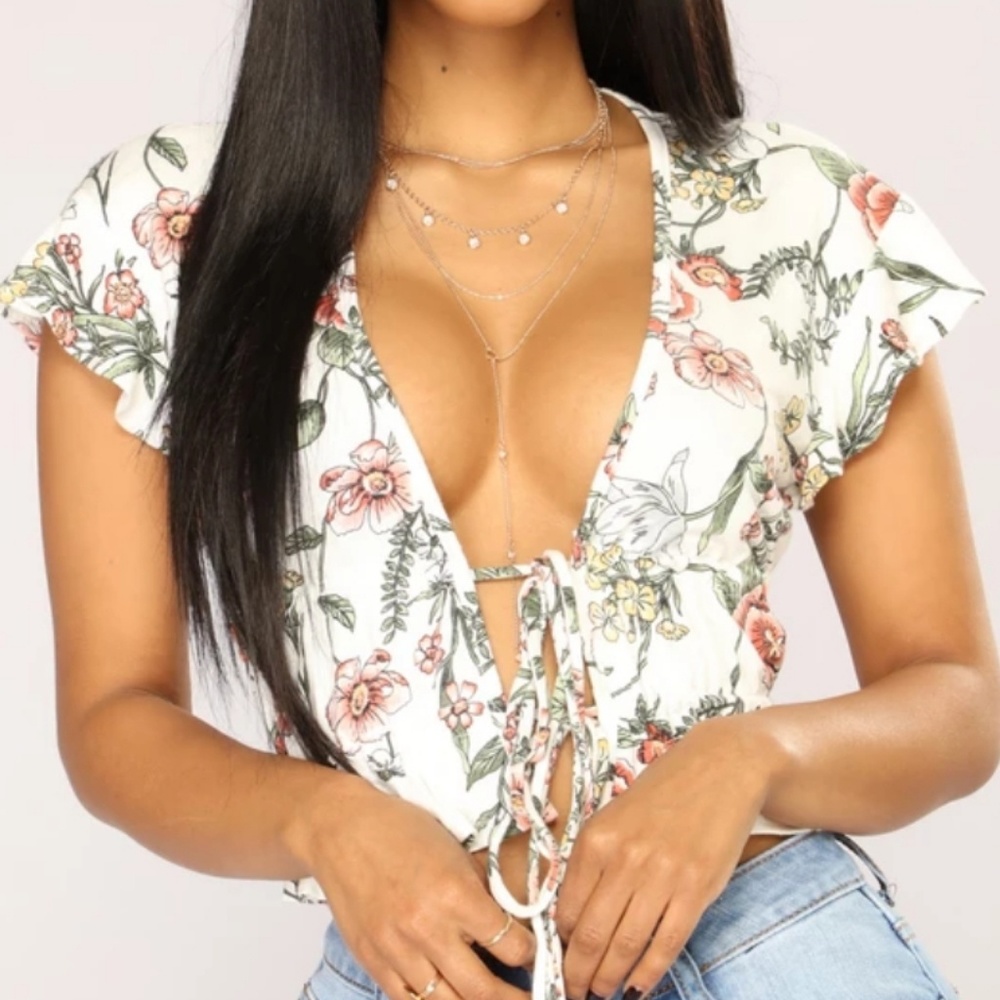 Tie front knit top